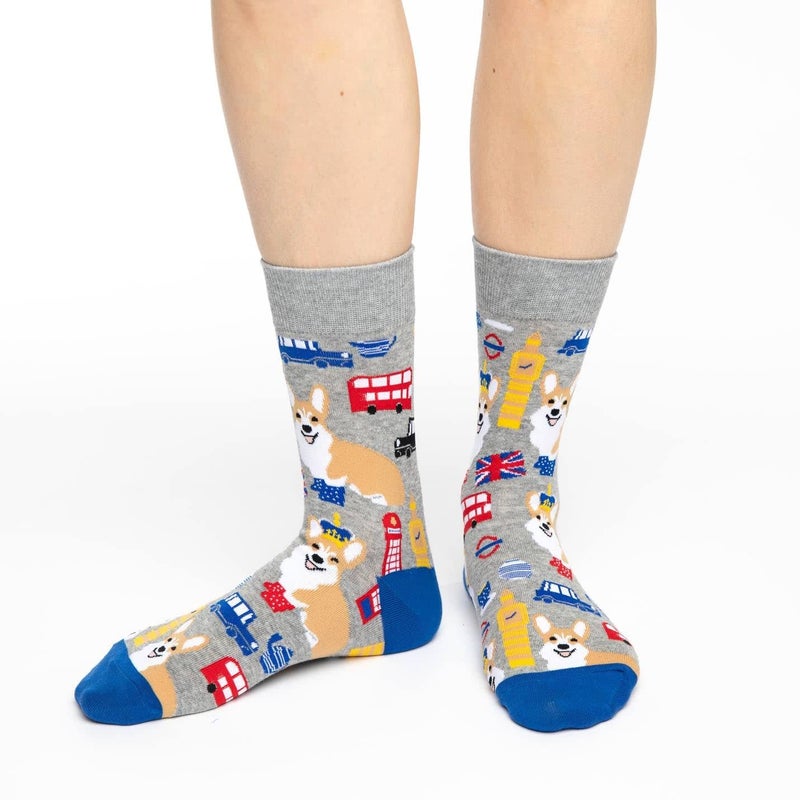 Good Luck Sock Women's Corgi in London Dog Socks, Adult, Shoe Size 5-9 - Image 2